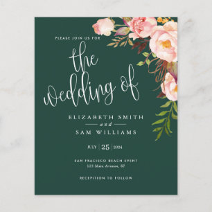 Prospectus 11,4 Cm X 14,2 Cm Budget simple Emerald Floral