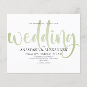 Prospectus 11,4 Cm X 14,2 Cm Budget Simple faire-part de mariage. Flyer