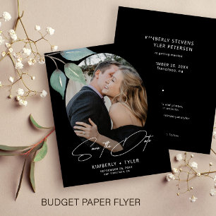 Prospectus 11,4 Cm X 14,2 Cm Budget simple photo mariage élégant enregistrer la