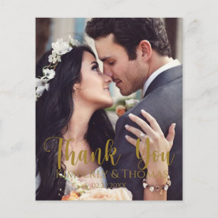 Prospectus 11,4 Cm X 14,2 Cm Budget Simple Script Mariage Merci Cartes Circulai