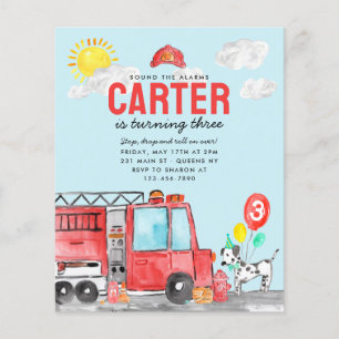 Prospectus 11,4 Cm X 14,2 Cm Budget Sonne l'alarme incendie Camion pompier Anni