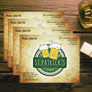 Prospectus 11,4 Cm X 14,2 Cm Budget St Patrick's Day Party Irish Brew Vintage
