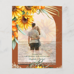 Prospectus 11,4 Cm X 14,2 Cm BUDGET Sunflowers Pampas Grass Terracotta Mariage