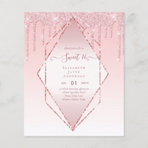 Prospectus 11,4 Cm X 14,2 Cm BUDGET SWEET16 Parties scintillant de séchage Glam