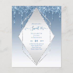 Prospectus 11,4 Cm X 14,2 Cm BUDGET SWEET16 Parties scintillant de séchage Glam