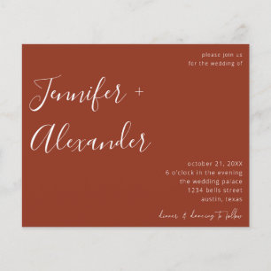 Prospectus 11,4 Cm X 14,2 Cm Budget Terra Cotta Calligraphie Mariage photo