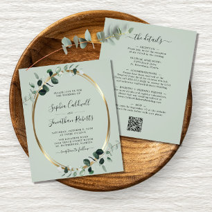 Prospectus 11,4 Cm X 14,2 Cm Budget tout en un Mariage Eucalyptus Sage