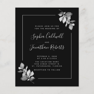 Prospectus 11,4 Cm X 14,2 Cm Budget tout en un Silvery Eucalyptus Mariage Flyer