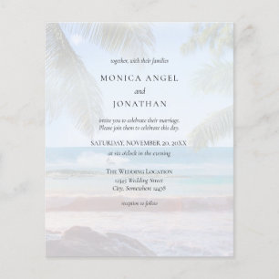 Prospectus 11,4 Cm X 14,2 Cm Budget Tropical Beach Palm VS 2 Mariage Flyer
