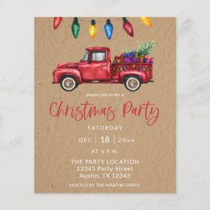 Prospectus 11,4 Cm X 14,2 Cm Budget Truck de Noël & Lumières Faux Kraft Party