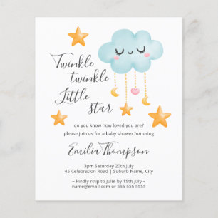 Prospectus 11,4 Cm X 14,2 Cm Budget Twinkle Twinkle Little Star Baby shower