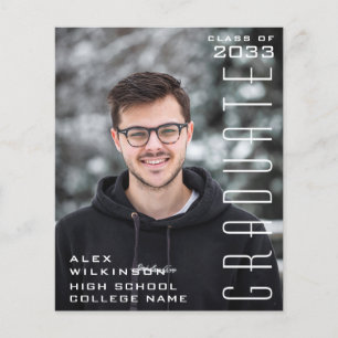 Prospectus 11,4 Cm X 14,2 Cm BUDGET Typographie moderne Simple GRAD Invitation