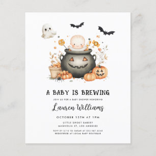 Prospectus 11,4 Cm X 14,2 Cm BUDGET Un bébé brasse le Baby shower d'Halloween