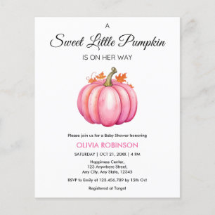 Prospectus 11,4 Cm X 14,2 Cm Budget Un Petit Baby shower Citrouille Invitation 