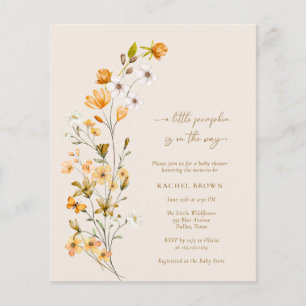 Prospectus 11,4 Cm X 14,2 Cm BUDGET Un Peu Citrouille Est En Route Baby shower