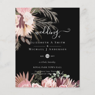 Prospectus 11,4 Cm X 14,2 Cm BUDGET Vin Bourgogne Pampas Grass Mariage Tropical
