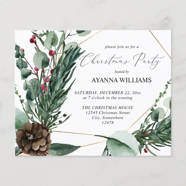 Prospectus 11,4 Cm X 14,2 Cm Budget Winter Berries & Pine Christmas Party (Devant)