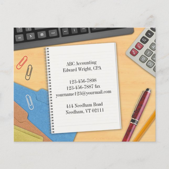 Prospectus 11,4 Cm X 14,2 Cm Bureau de comptabilité (Devant)