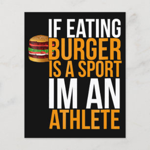 Prospectus 11,4 Cm X 14,2 Cm Burger Hamburger BBQ Humour Funny Pun Idée cadeau