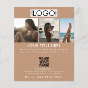 Prospectus 11,4 Cm X 14,2 Cm Business Marketing Tanning Salon Spray Tan Beauté