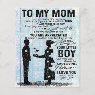 Prospectus 11,4 Cm X 14,2 Cm Cadeau de fils à maman, lettre personnalisée pour 