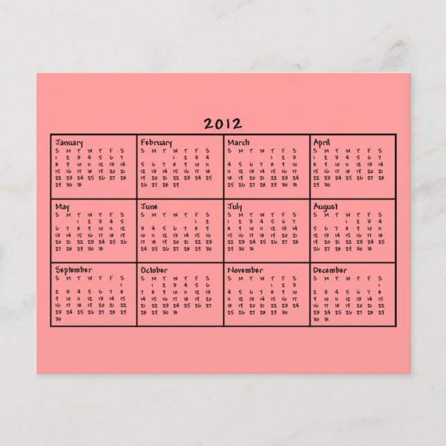 Prospectus 11,4 Cm X 14,2 Cm Calendrier 2012 (Devant)