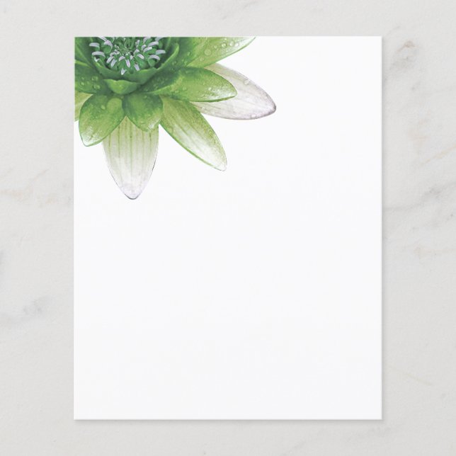 Prospectus 11,4 Cm X 14,2 Cm Calme l Belle Fleur de Lotus Vert / Lys d'Eau (Devant)