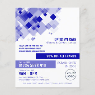 Prospectus 11,4 Cm X 14,2 Cm Carrés Bleus, Opticien, Praticien Technique