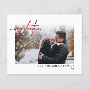 Prospectus 11,4 Cm X 14,2 Cm Carte blanche simple Joyeux Rouge Budget