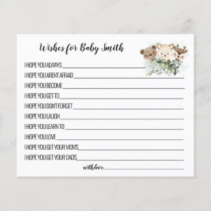 Prospectus 11,4 Cm X 14,2 Cm Carte de Baby shower Wives for Baby Woodland Anima