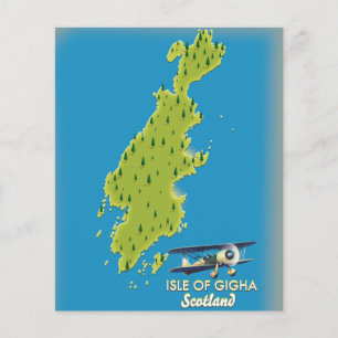 Prospectus 11,4 Cm X 14,2 Cm Carte de l'île de Gigha en Ecosse
