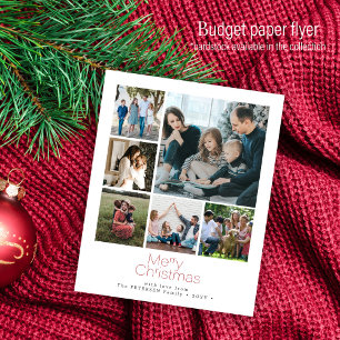 Prospectus 11,4 Cm X 14,2 Cm Carte de Noël à thème collage de 6 photos pour un