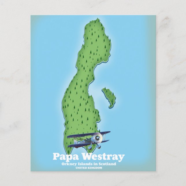 Prospectus 11,4 Cm X 14,2 Cm Carte de Papa Westray Scotland. (Devant)