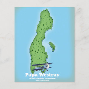 Prospectus 11,4 Cm X 14,2 Cm Carte de Papa Westray Scotland.