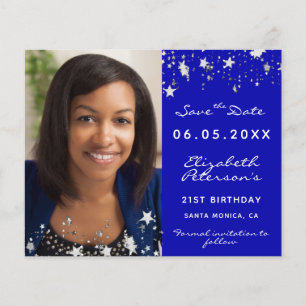 Prospectus 11,4 Cm X 14,2 Cm Carte de rappel de date anniversaire bleu royal ph