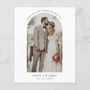 Prospectus 11,4 Cm X 14,2 Cm Carte de remerciement de mariage avec cadre photo 