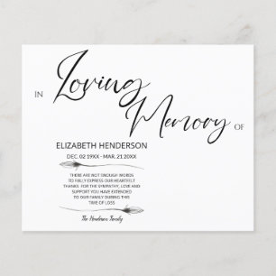 Prospectus 11,4 Cm X 14,2 Cm Carte de remerciement pour condoléances / Merci.