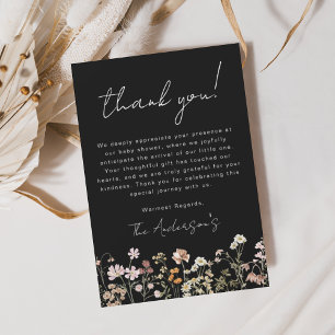Prospectus 11,4 Cm X 14,2 Cm Carte de remerciements de Baby shower Fleur sauvag