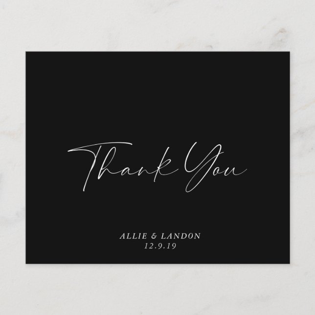 Prospectus 11,4 Cm X 14,2 Cm CARTE DE REMERCIEMENTS noir BUDGET (Devant)