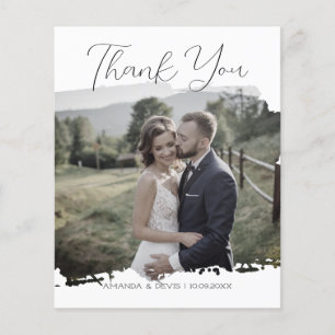 Prospectus 11,4 Cm X 14,2 Cm CARTE DE REMERCIEMENTS photo du Mariage BUDGET