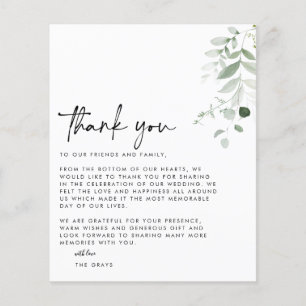 Prospectus 11,4 Cm X 14,2 Cm CARTE DE REMERCIEMENTS photo du Mariage BUDGET