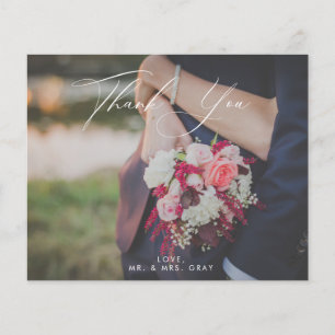 Prospectus 11,4 Cm X 14,2 Cm CARTE DE REMERCIEMENTS photo du Mariage BUDGET