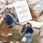 Prospectus 11,4 Cm X 14,2 Cm Carte de remerciements photo Mariage minimaliste d<br><div class="desc">Faites preuve de gratitude avec nos élégantes cartes de remerciement avec un script moderne et votre photo mariage préférée. Ces cartes offrent un design élégant et minimaliste qui complète parfaitement toute esthétique mariage. Personnalisez-les avec un message sincère d'appréciation pour transmettre vos remerciements à vos amis et à votre famille pour...</div>
