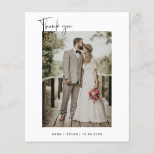 Prospectus 11,4 Cm X 14,2 Cm Carte de remerciements photo minimaliste du budget