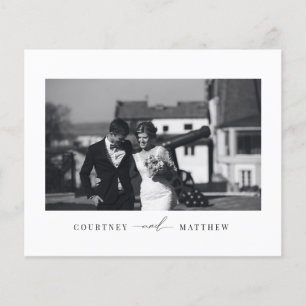 Prospectus 11,4 Cm X 14,2 Cm Carte de remerciements photo minimaliste moderne B