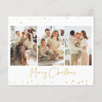 Carte de vœux photo de Noël pailletée petit budget
