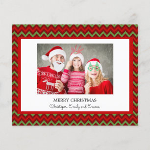Prospectus 11,4 Cm X 14,2 Cm Carte de vœux photo rouge vert Noël Budget