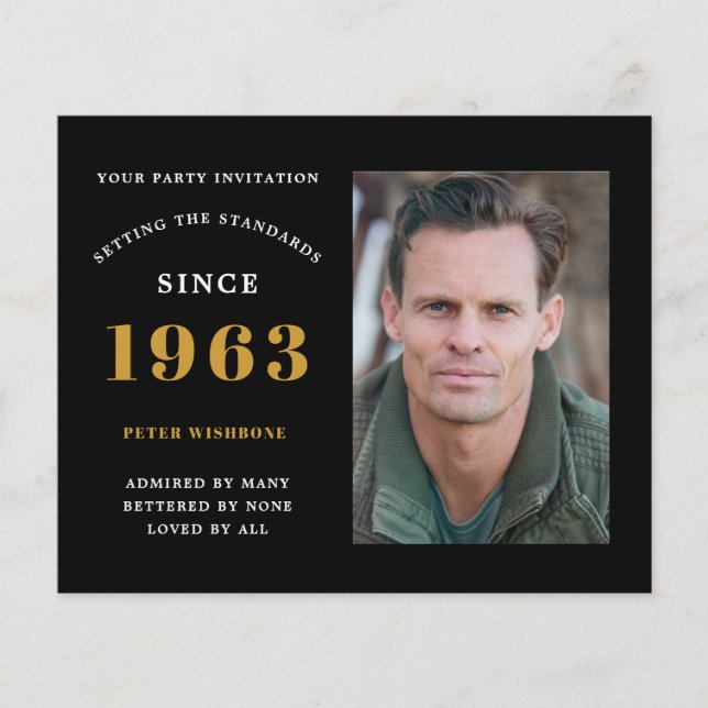 Prospectus 11,4 Cm X 14,2 Cm Carte d'invitation élégante pour 60e anniversaire  (Devant)