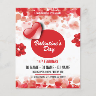 Prospectus 11,4 Cm X 14,2 Cm Carte d'invitation pour soirée de la Saint-Valenti