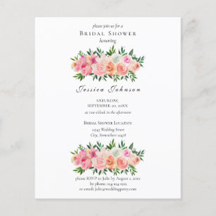 Prospectus 11,4 Cm X 14,2 Cm Carte d'invitation pour une fête de mariage floral